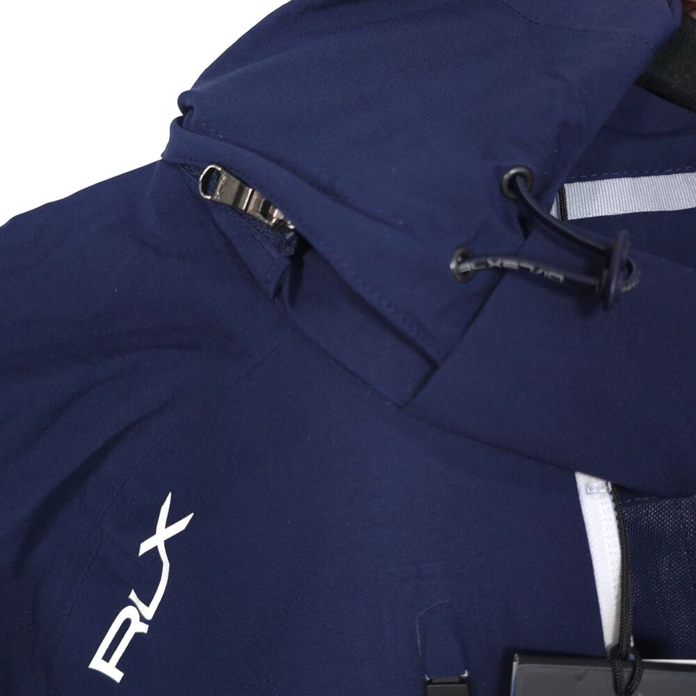 RLX RALPH LAUREN New Golf Waterproof Hooded Windbreaker MEDIUM Jacket Navy Women - Picture 10 of 16